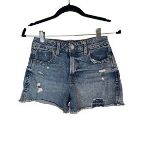 2/$30 Gap High Rise Size Girls 14 Distressed Denim Shorts Frayed Hem Casual